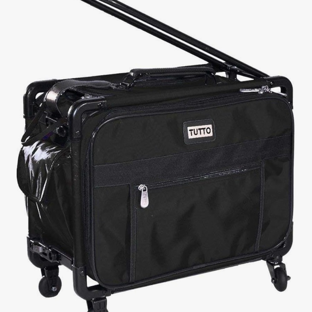 2 Black Rolling Travel Bag SET sewing machine bag